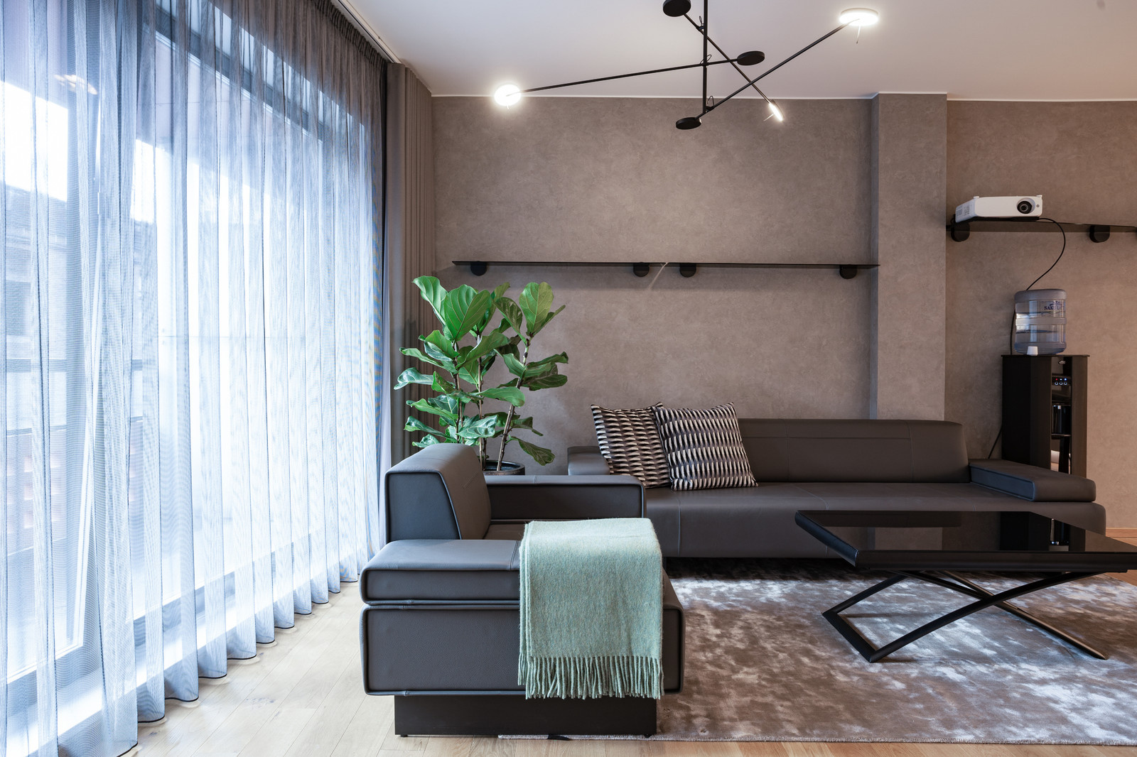 The modern office in the beautiful business city area.