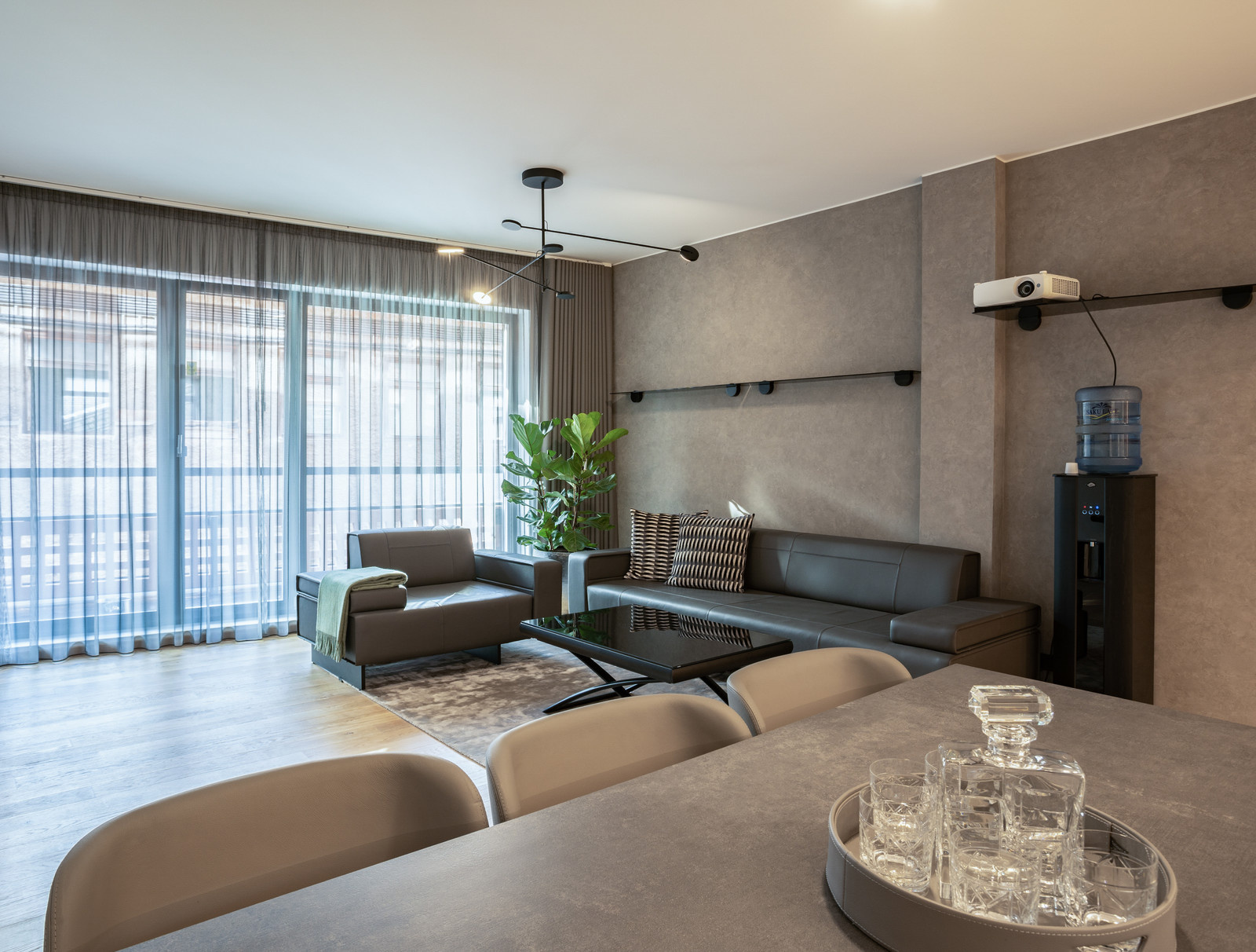 The modern office in the beautiful business city area.
