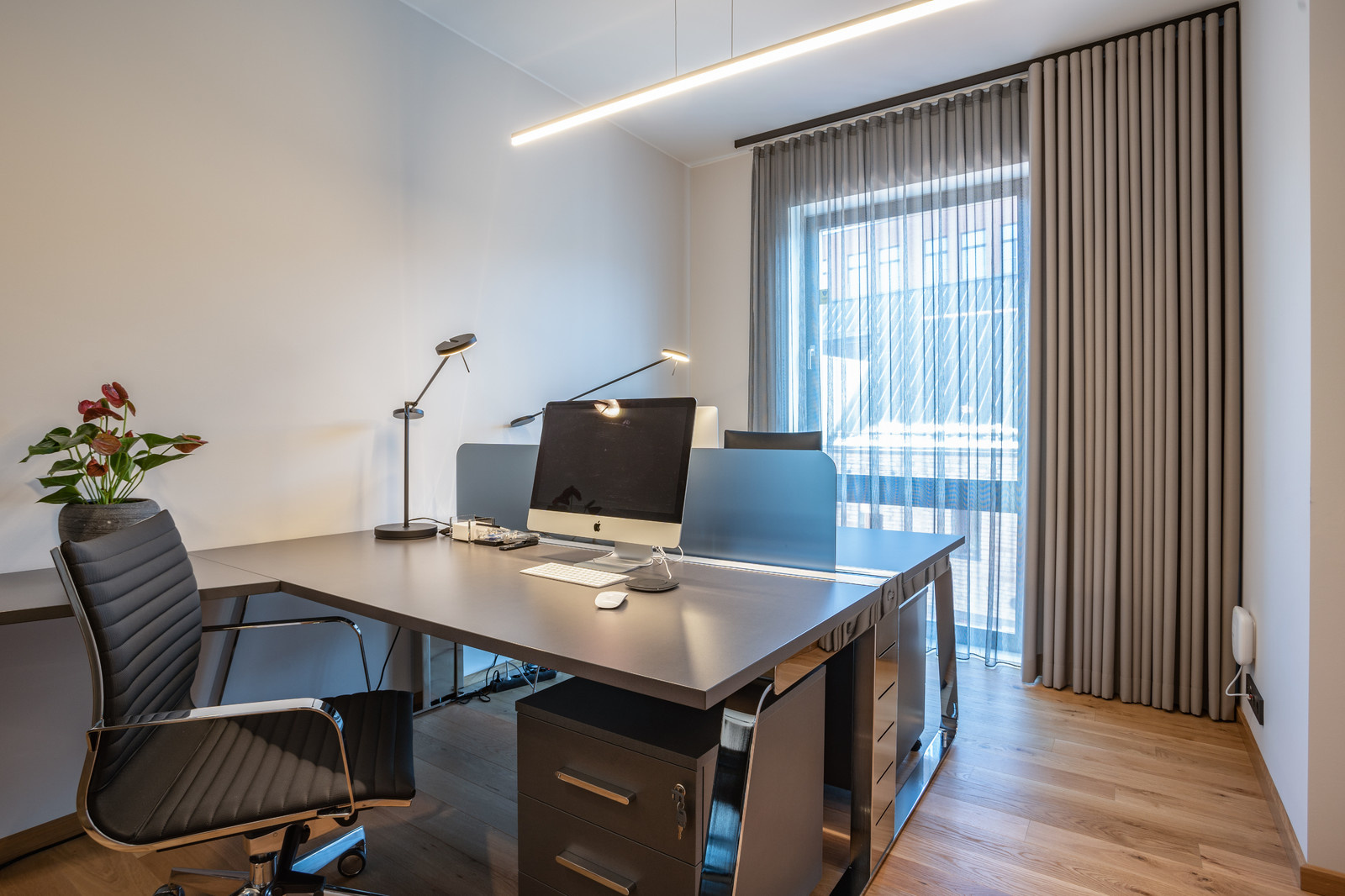 The modern office in the beautiful business city area.