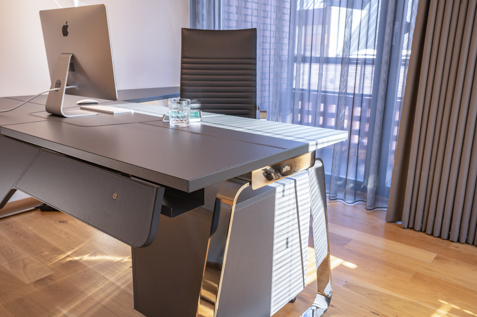 The modern office in the beautiful business city area.