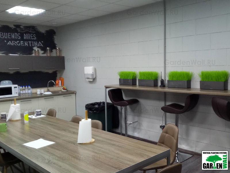 Искусственная трава в озеленение интерьера