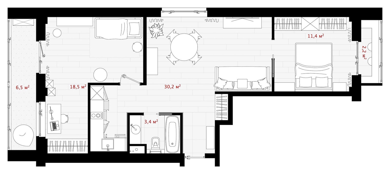 Б. Саввинский пер., 72 кв.м.