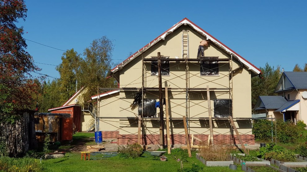 Изготовление фасада из декоративной штукатурки в Кириши