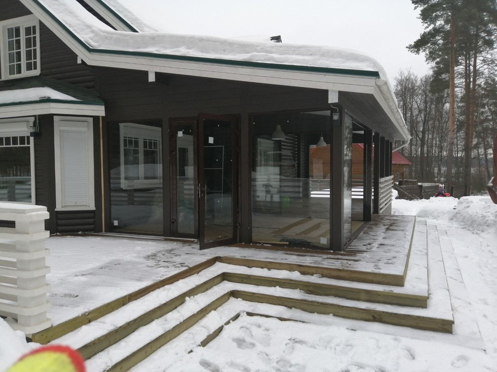 Панорамное остекление террасы - слайдерная система (Лосево)