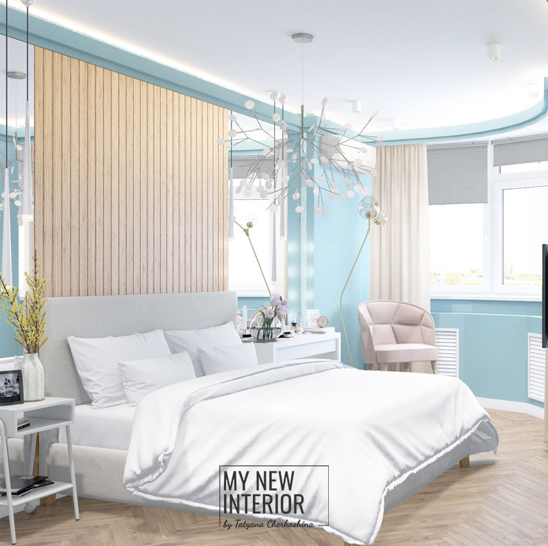 Дизайн спальни двухкомнатной квартиры 60,3 кв.м.