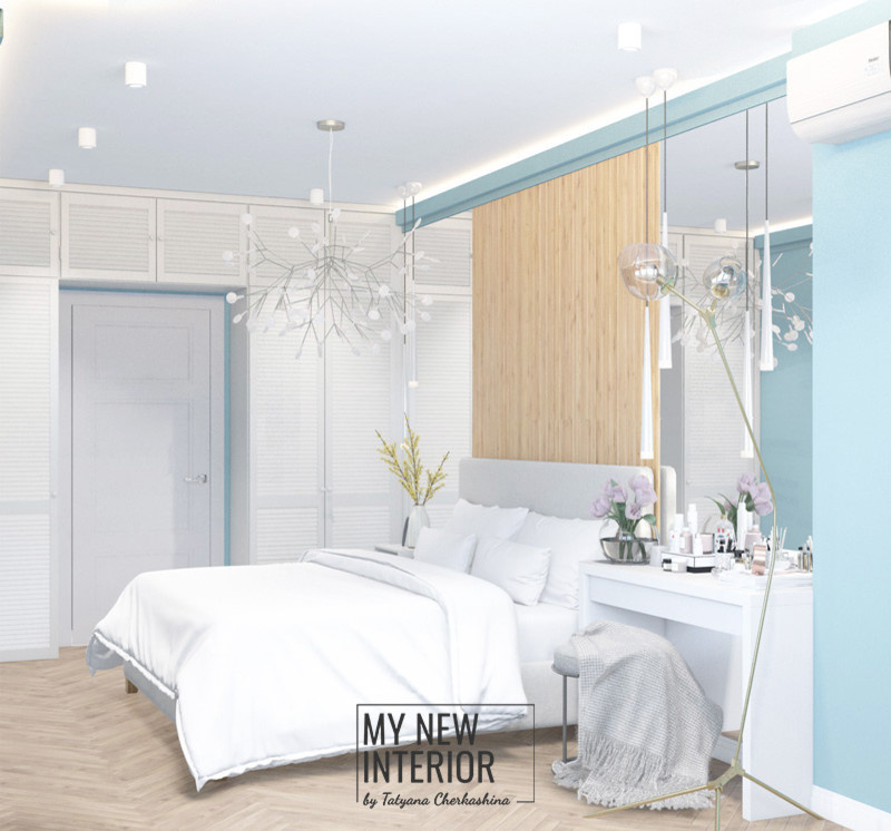 Дизайн спальни двухкомнатной квартиры 60,3 кв.м.