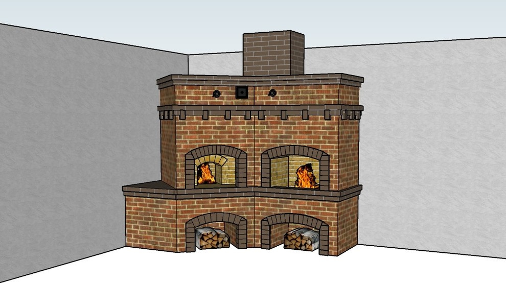 Барбекю комплекс с русской печью и мангалом