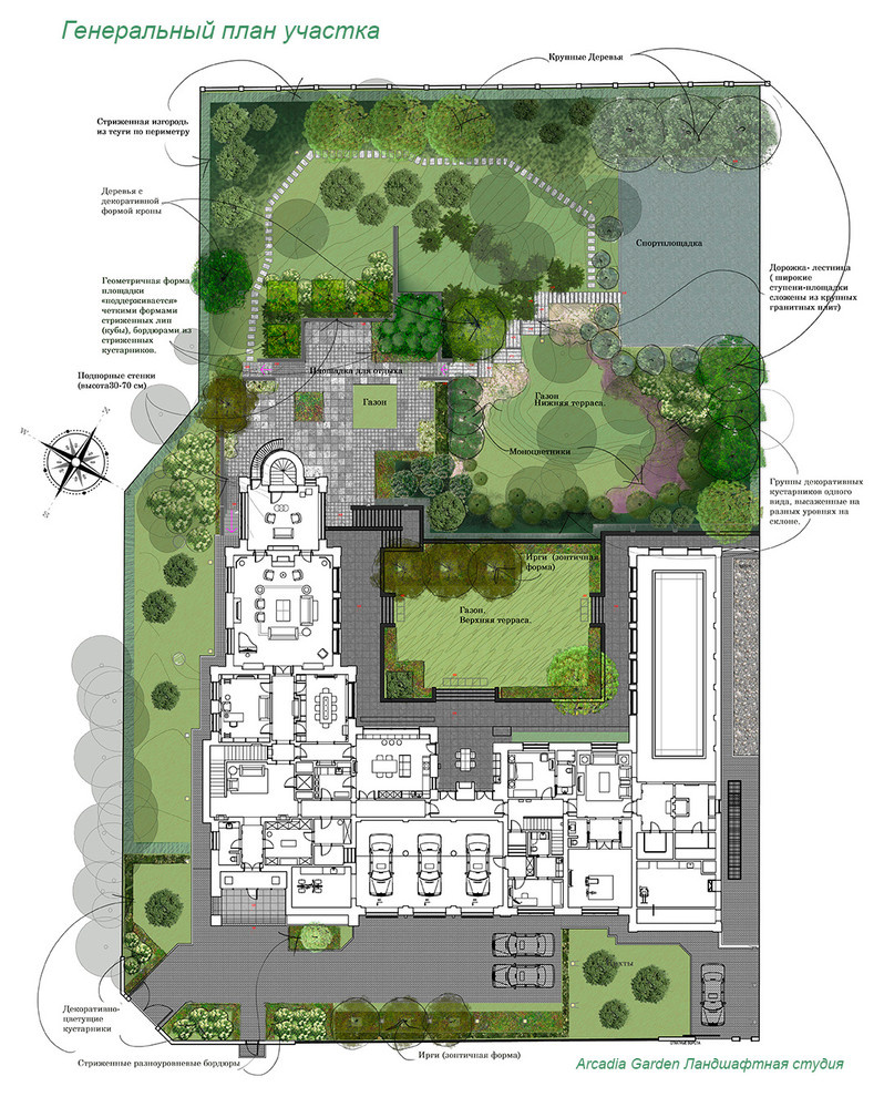 Террасированный сад "Пять уровней комфорта" в КП Жуковка 2015 г.