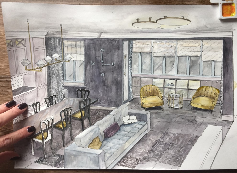 Обложка проекта: Эскизы интерьерных решений квартиры.