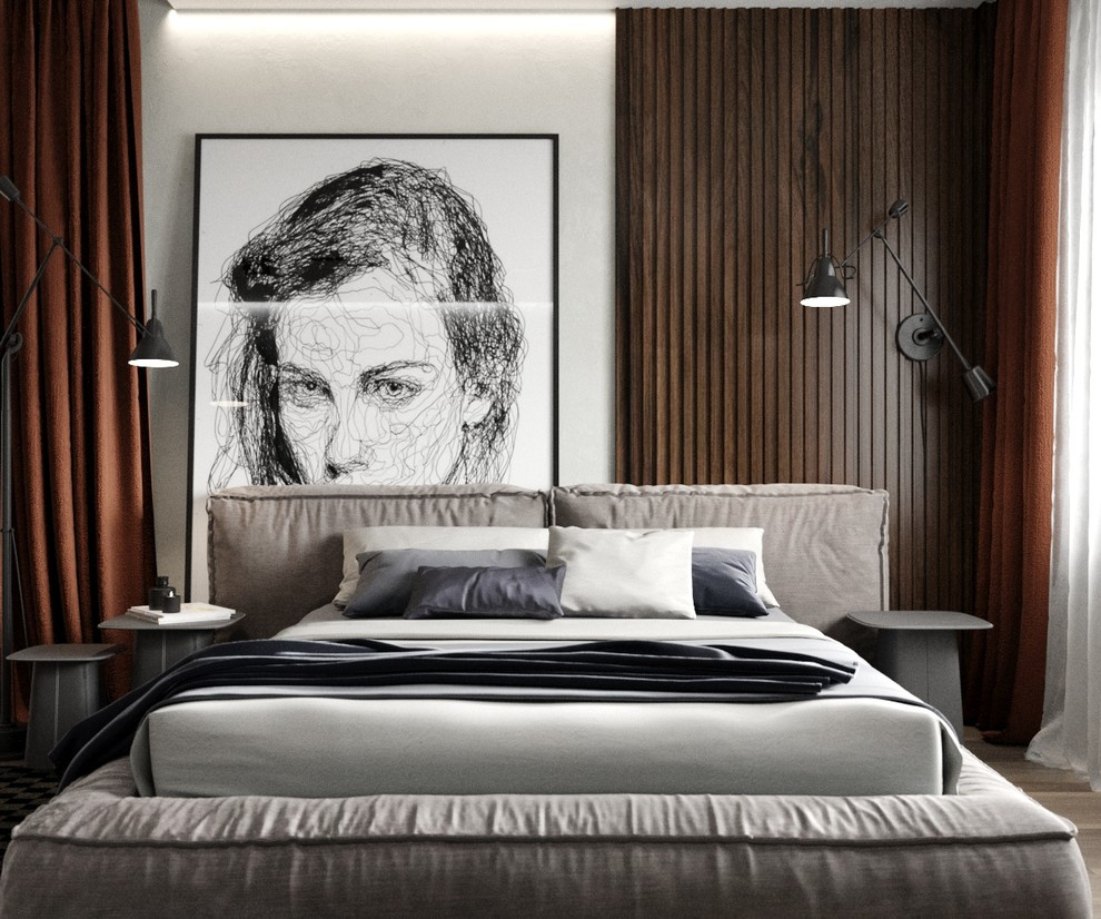 Спальня из проекта ЖК Новый для молодого мужчины.