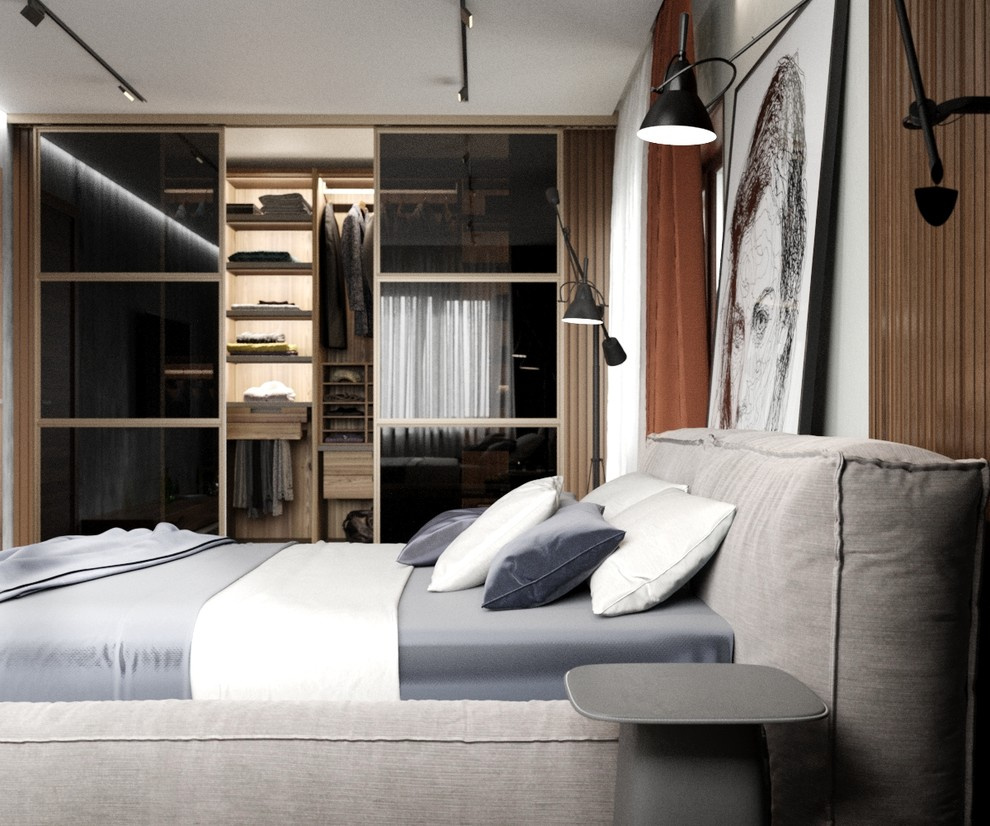 Обложка проекта: Спальня из проекта ЖК Новый для молодого мужчины.