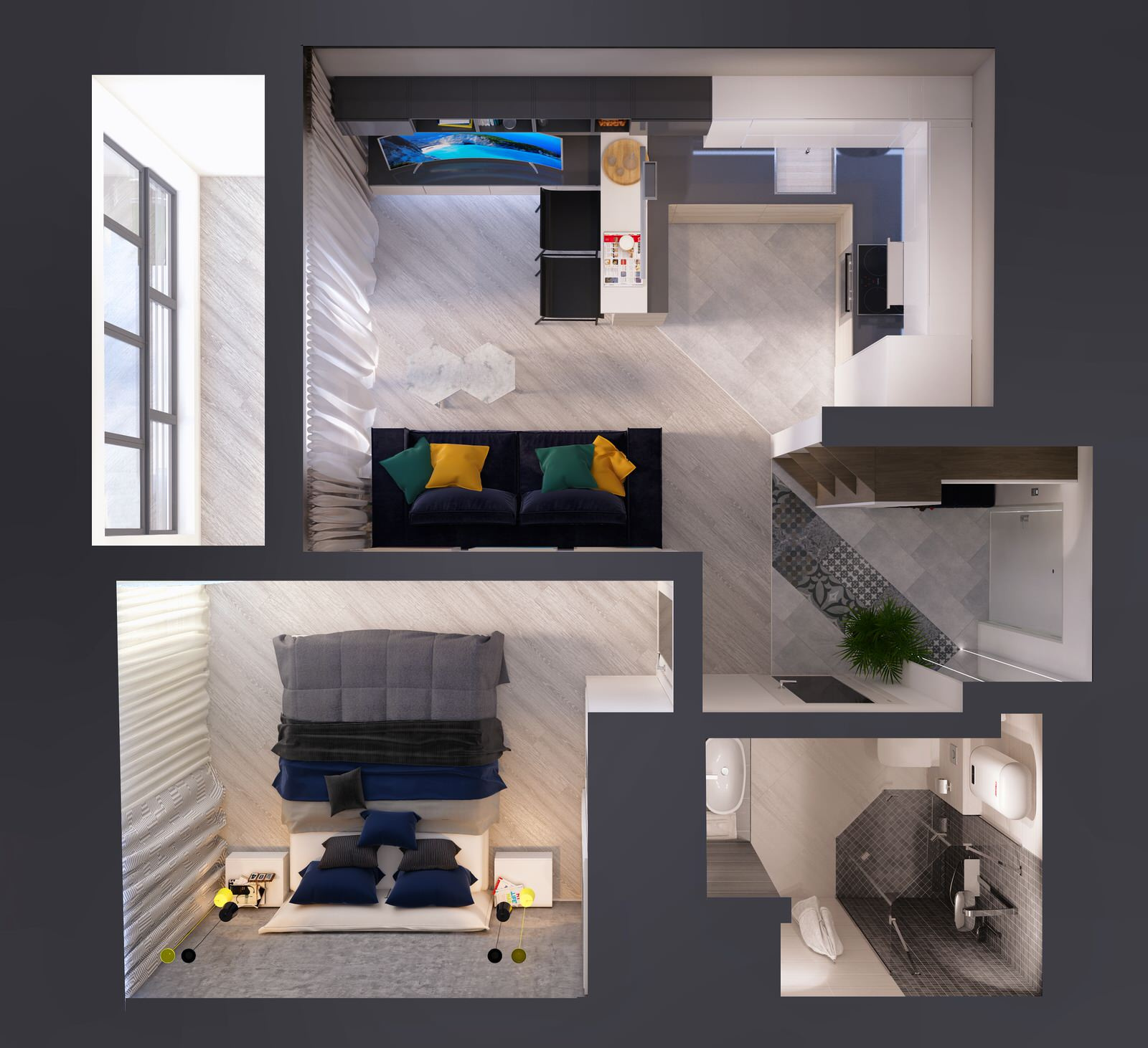 Квартира 1+ в квартале "Novin"