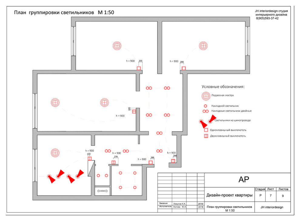 Полный Дизайн-Проект трёхкомнатной квартиры на ул.Барвихинская в Москве