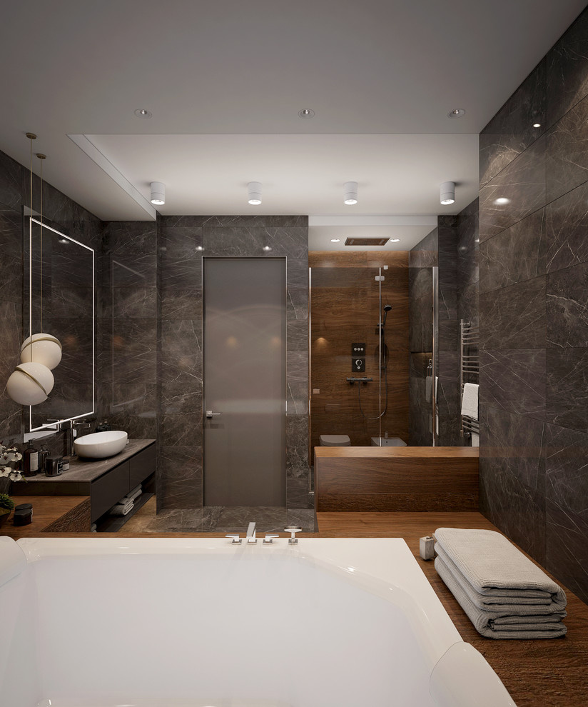 Квартира 135 кв.м. ЖК Розмарин. Насыщенные цвета и фактуры.