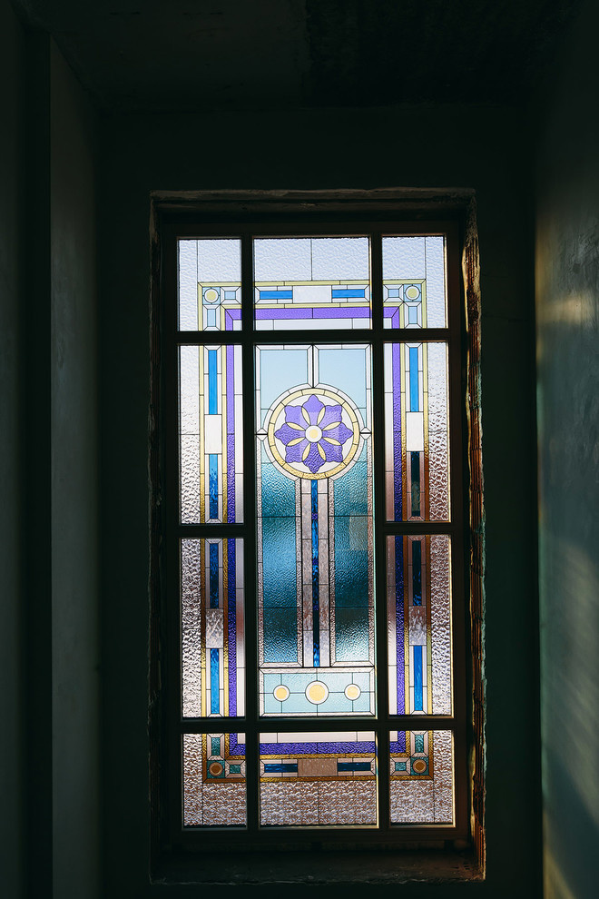 Витраж в лестничный марш