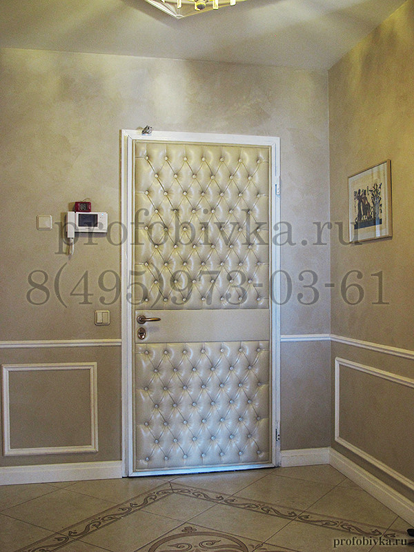 Обивка двери каретной стяжкой по индивидуальному заказу