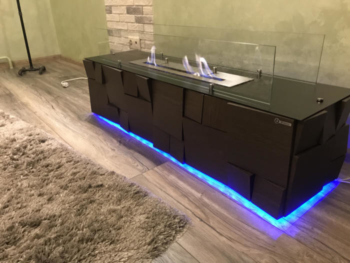Изготовление под заказ: напольный биокамин Kvadro Floor