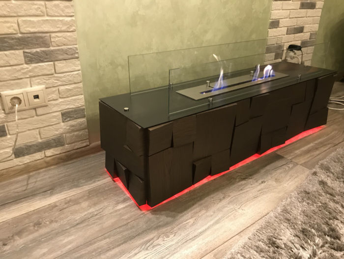 Изготовление под заказ: напольный биокамин Kvadro Floor