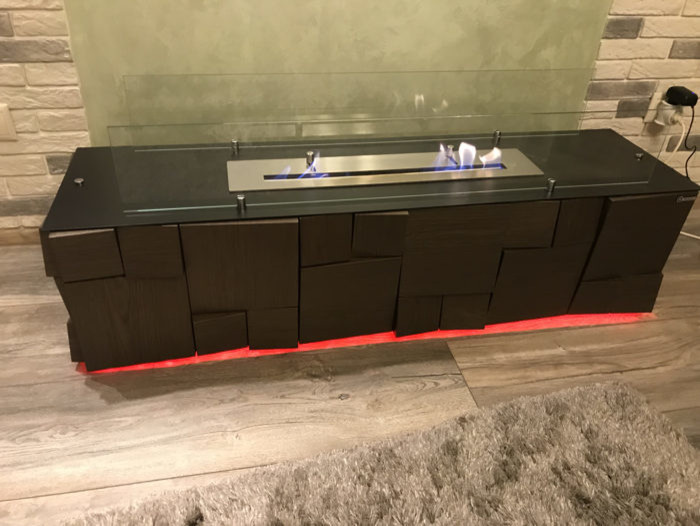 Изготовление под заказ: напольный биокамин Kvadro Floor