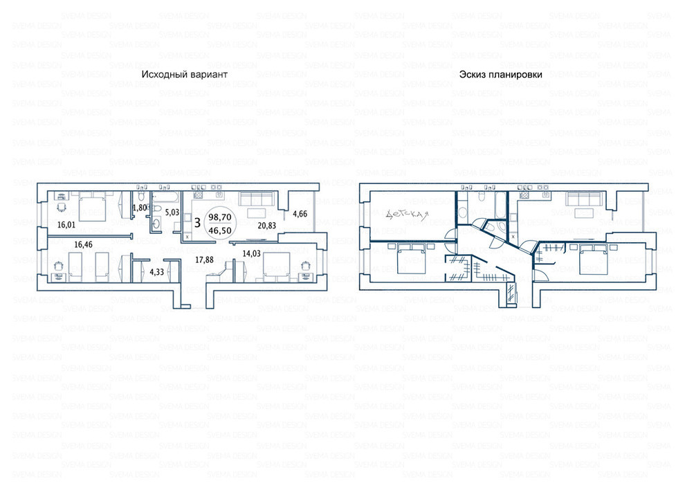 Идеи перепланировки для многокомнатных квартир