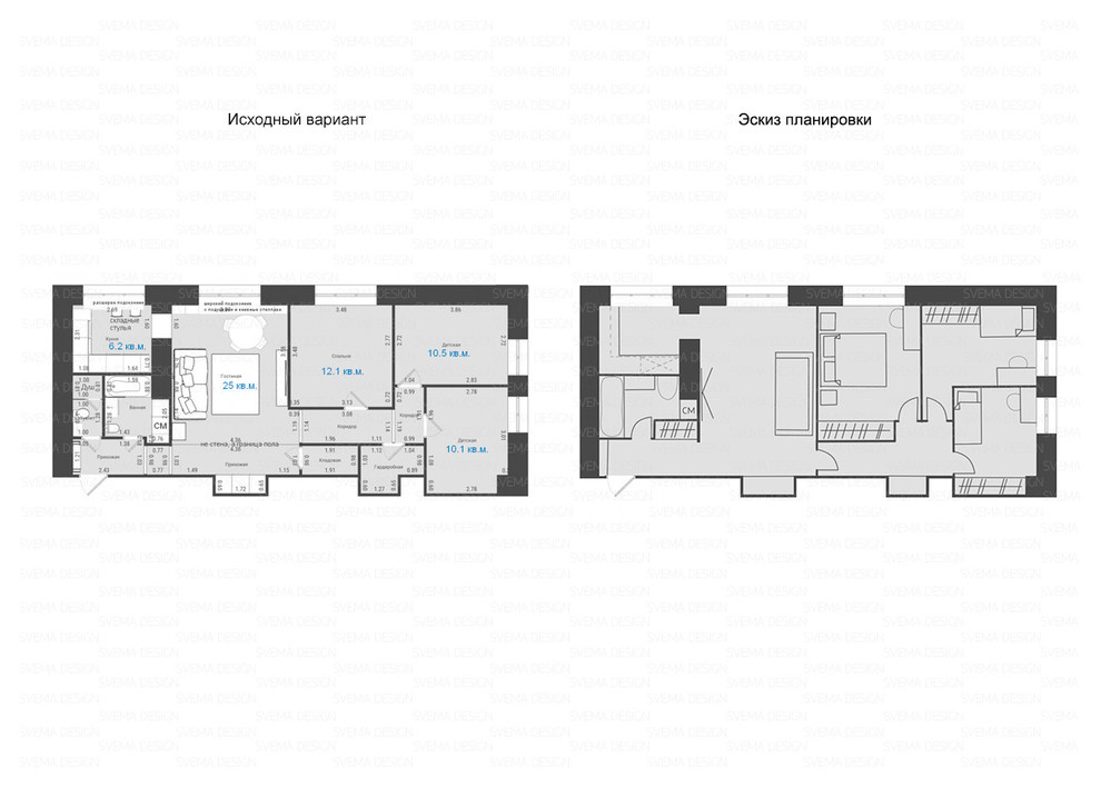 Идеи перепланировки для многокомнатных квартир