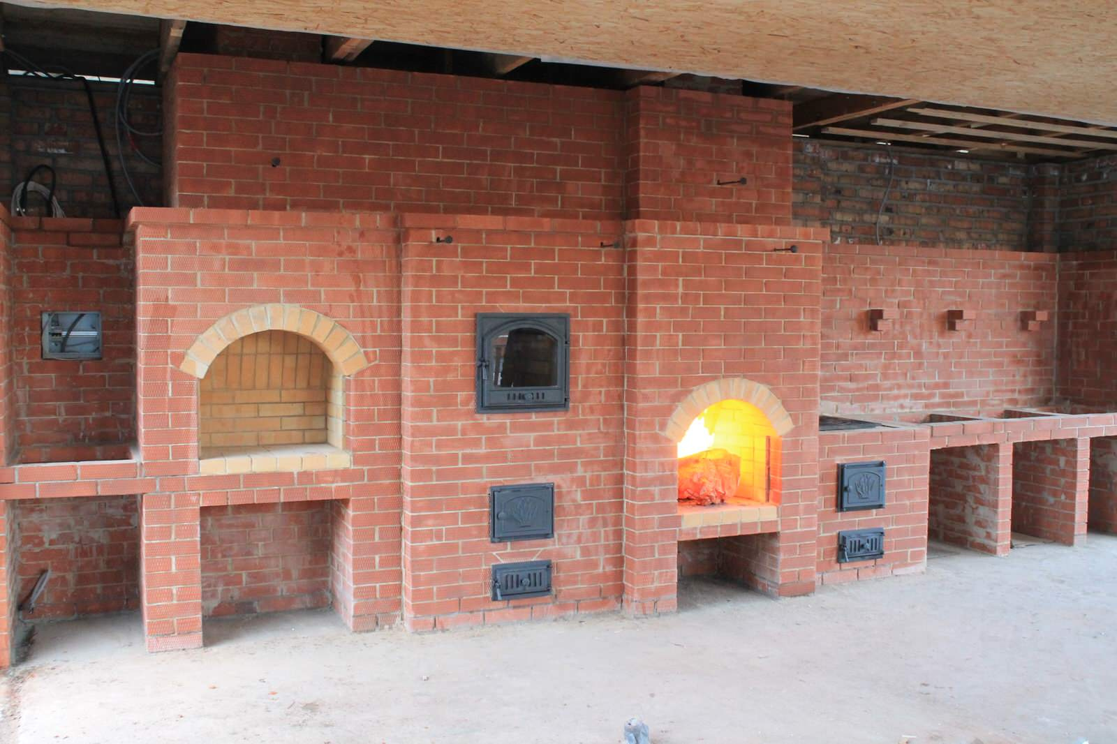 Мангальная зона под отделку плиткой