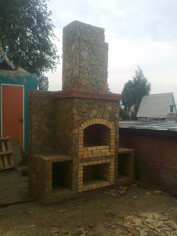 Барбекю, отделка камнем