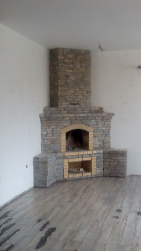 Камин. Отделка камнем