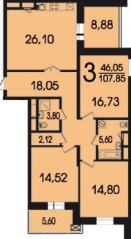 Квартира 119м2