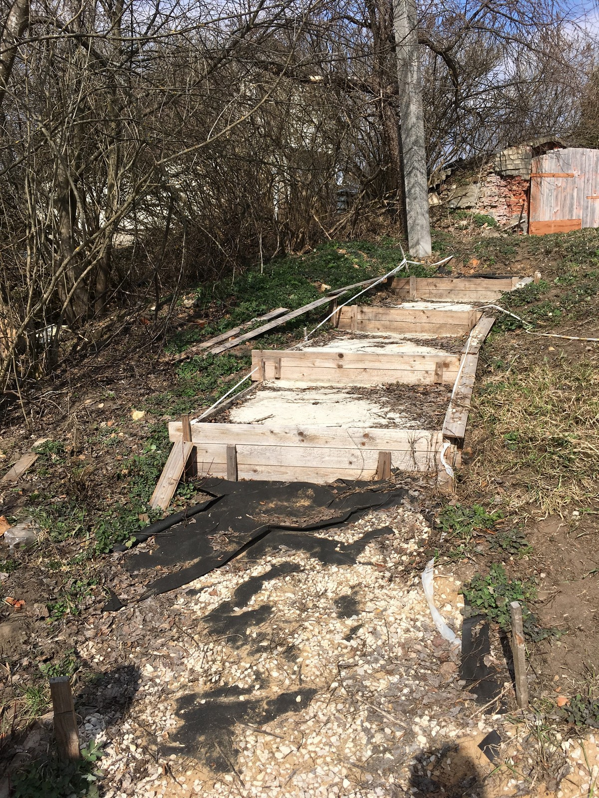 Сад в Старое Уткино Калужской области, процесс создания