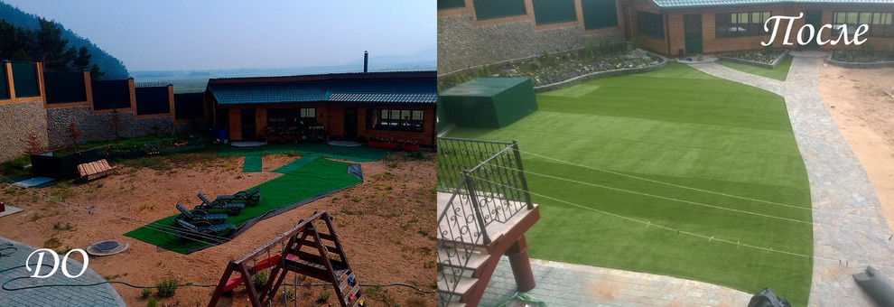 Посев газона, посадка саженцев. посадка многолетних цветов, укладка дорожки, авт