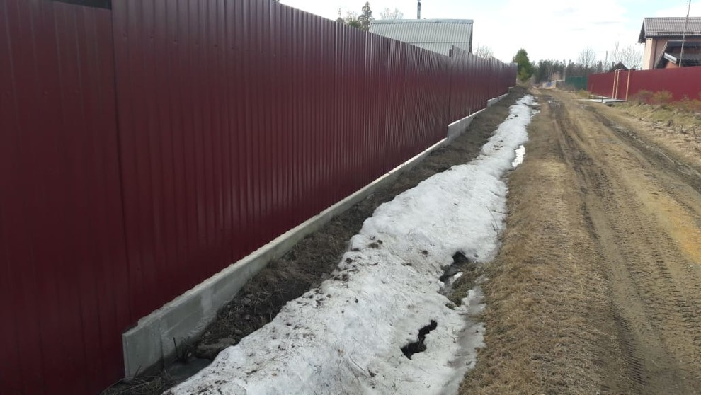 забор, ростверг, профлист 150м