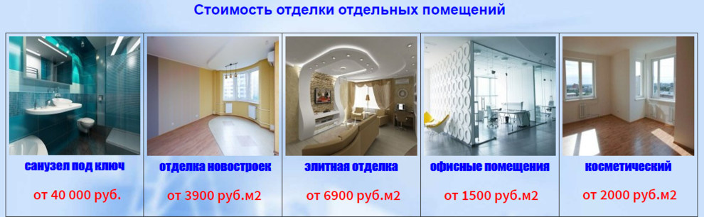 услуги комплексного ремонта квартир в Москве и Московской Области под ключ