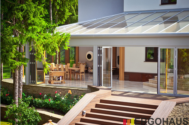 Зимний сад на базе дерево-алюминиевых систем Solarlux от Ergohaus