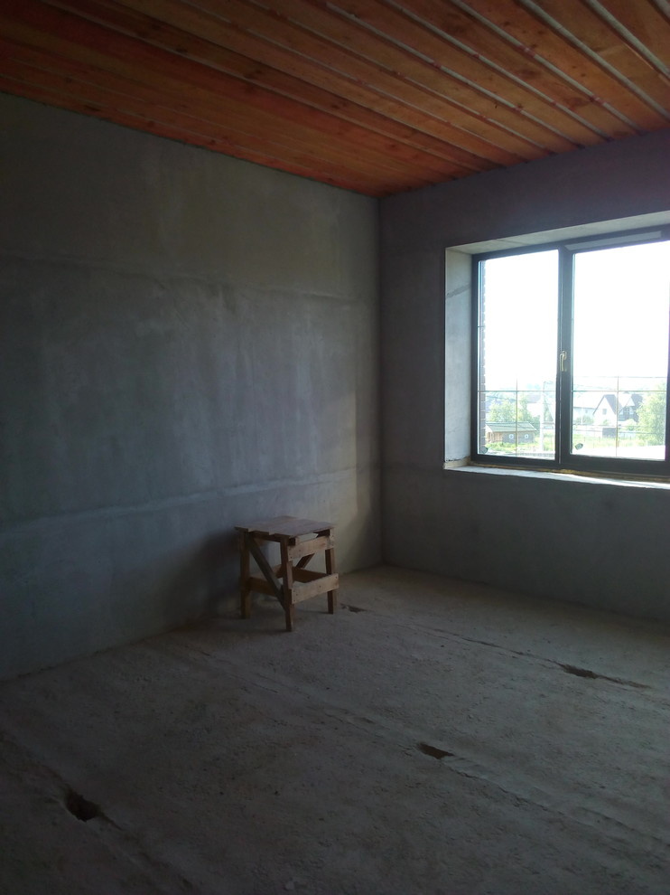 Штукатурка стен по горизонтальным,гипсовым маякам в Коттедже