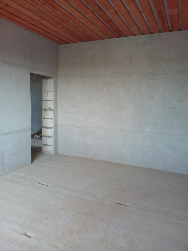 Штукатурка стен по горизонтальным,гипсовым маякам в Коттедже