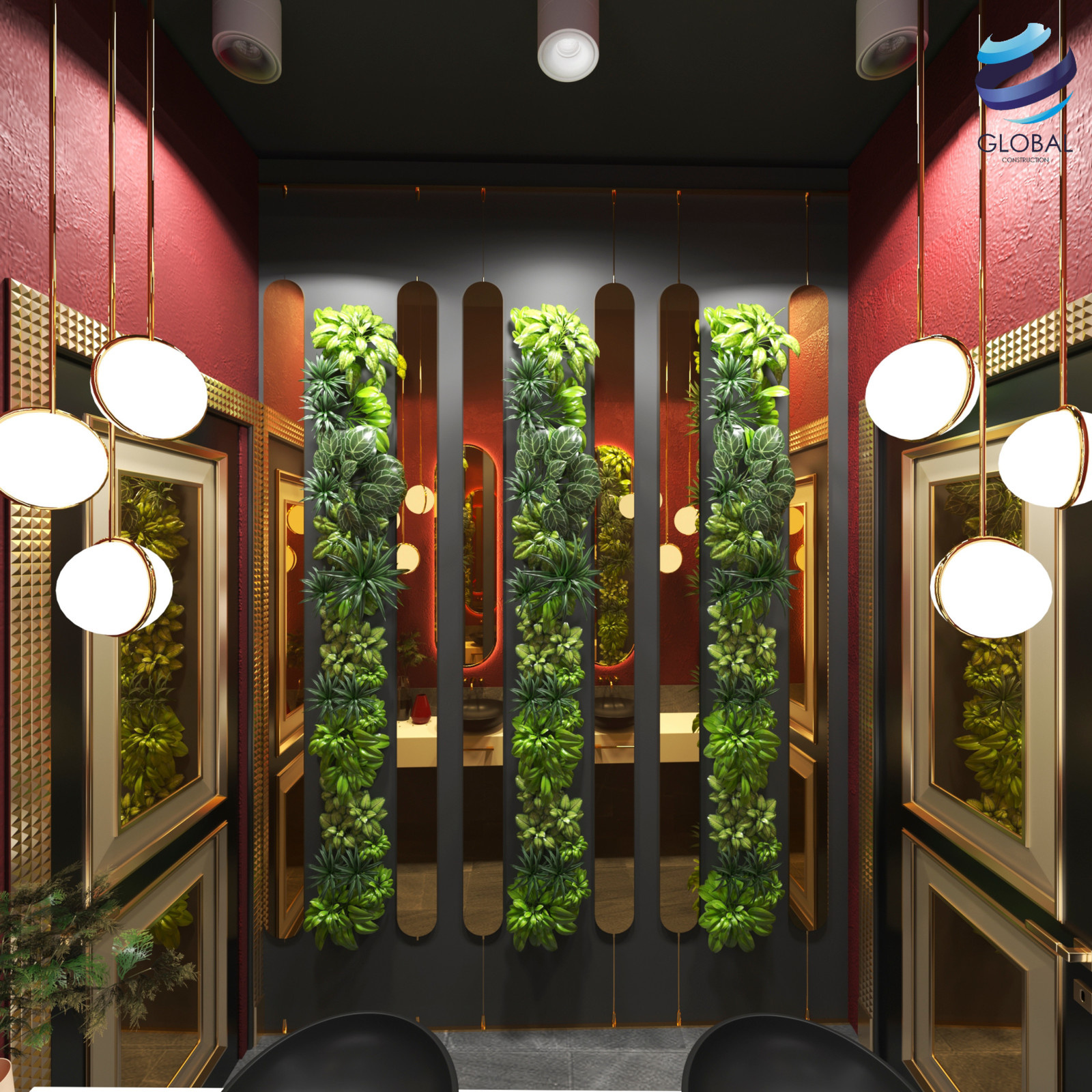 Визуализация вип зоны и WC ресторана