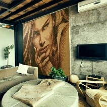 Мозайка из экзотических пород дерева