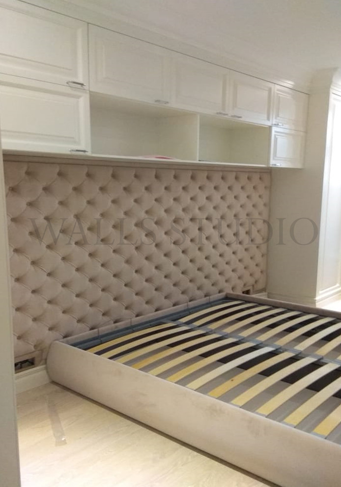 Кровать, мягкие стеновые панели  на заказ