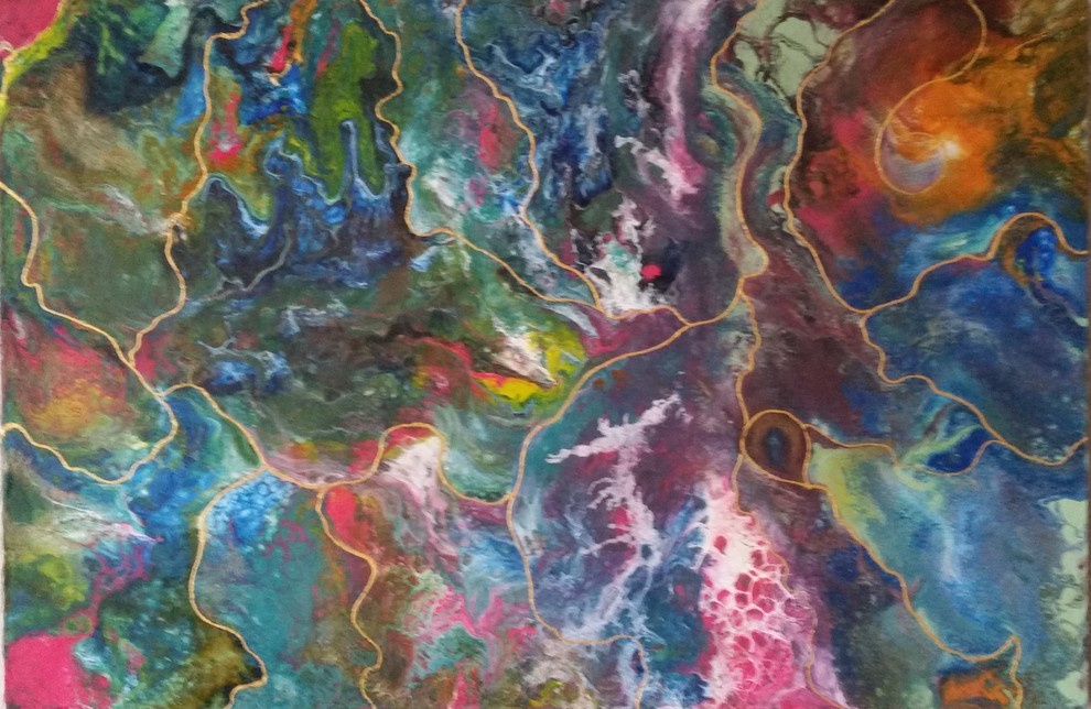 Картины и панно в технике FluidArt