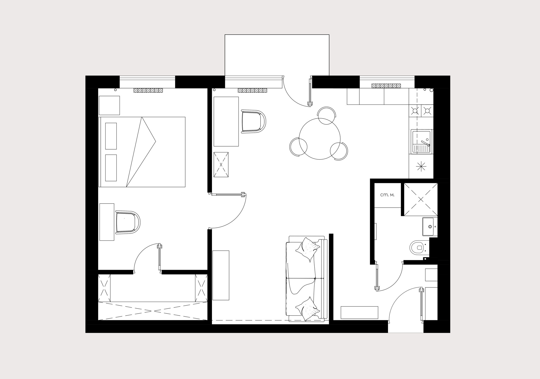Новослободская 45м2