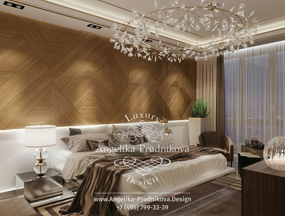 Дизайн-проект интерьера спальни в стиле модерн в ЖК BARRIN HOUSE