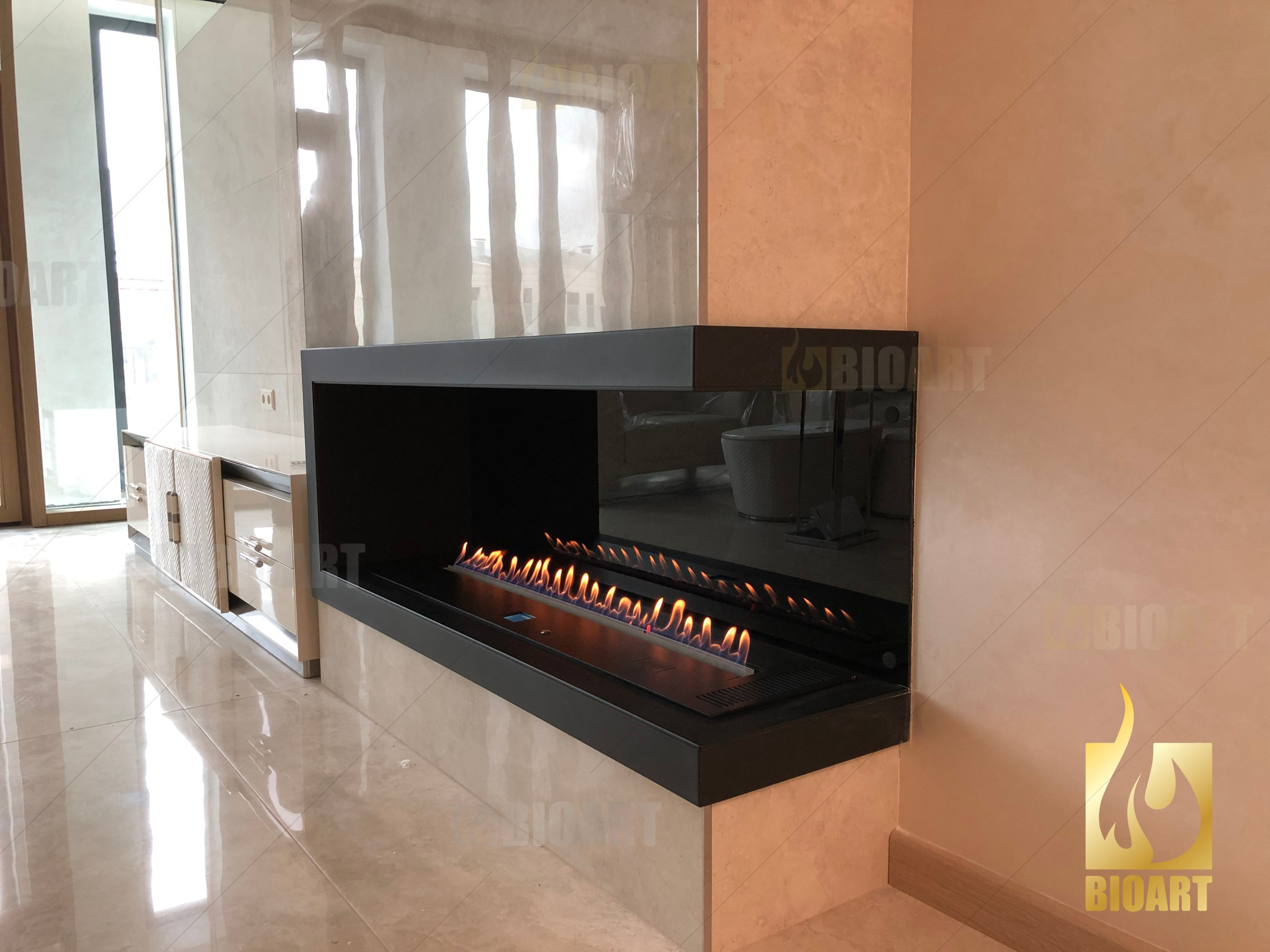 Автоматический биокамин Smart A3 с защитным очагом Родос