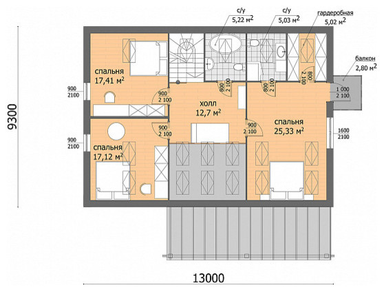 SIMPLEX 180-1. План второго этажа