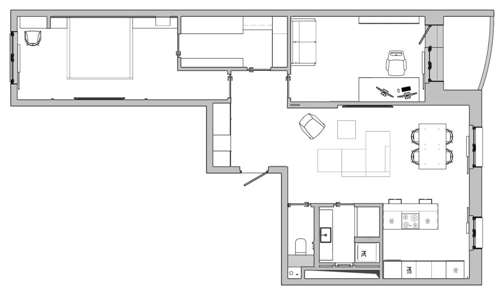 Дизайн проект 3-комнатной квартиры в современной стилистике