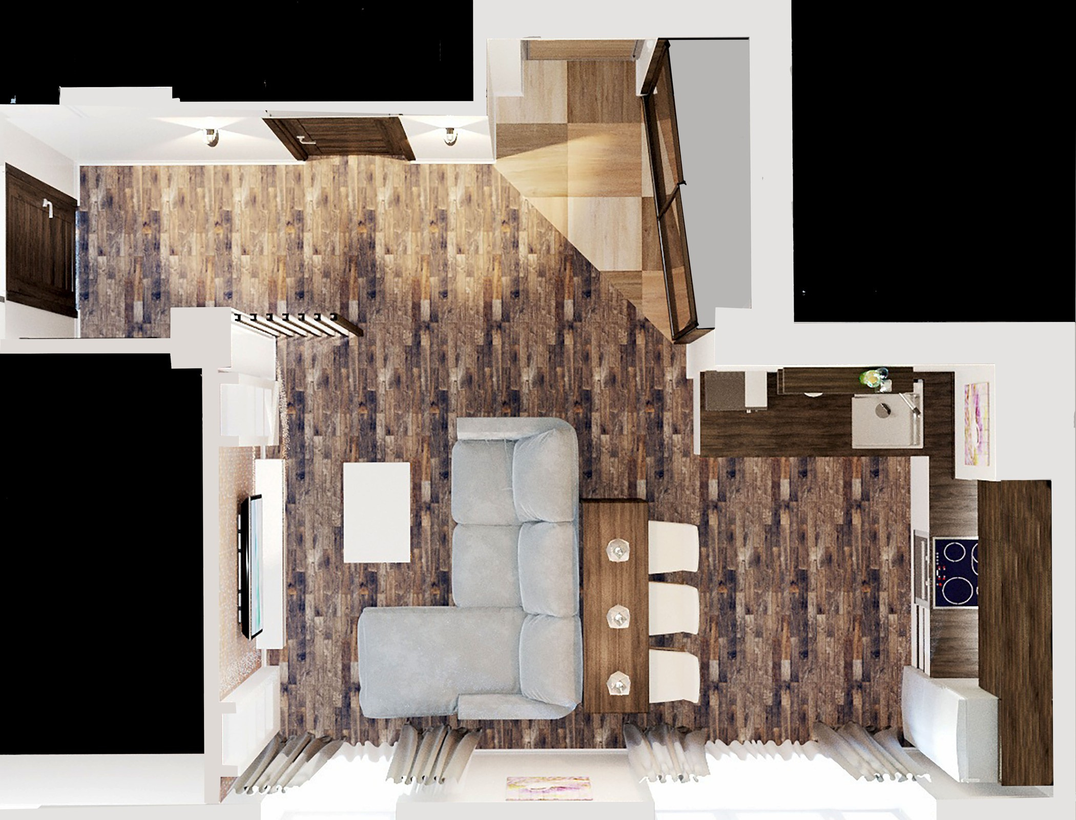 Кухня гостиная на Краснолесья