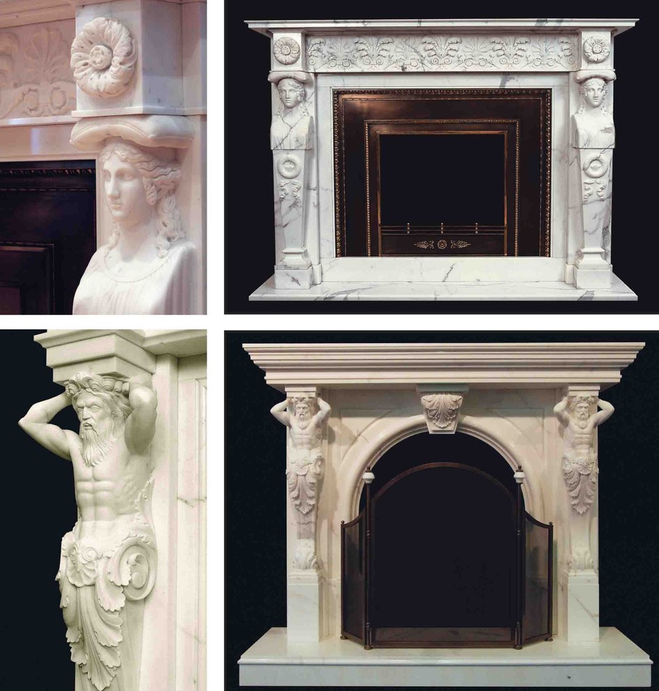 камины из камня и металла