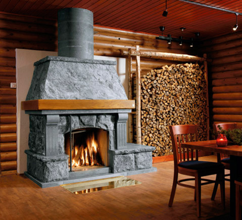 камины из камня и металла