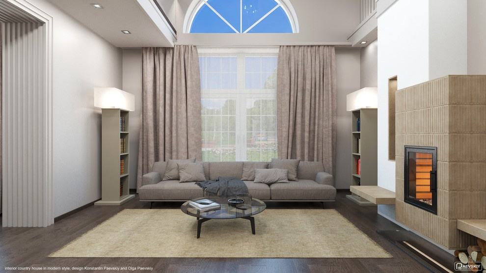 Гостинная загородного дома