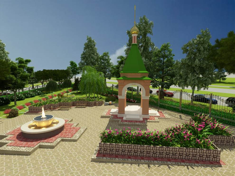 благоустройство территории храма св. тороицы в г ессетуки